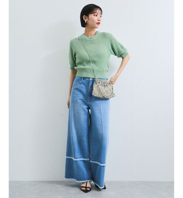 VIS「【洗える】アイレットブークレコンパクトニット」|Tシャツ・カットソー|