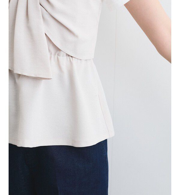 VIS「【新色追加】【美easy】ねじりリボンTシャツドッキングプルオーバー【接触冷感/洗える】」|Tシャツ・カットソー|