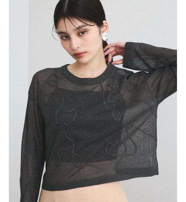 VIS「コード刺繍シアーニット」|ニット・セーター|
