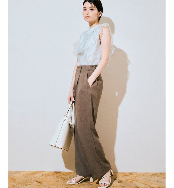 VIS「主役級！華やぎシアーシャイニーボウタイフリルブラウス【前後2WAY】【洗える】」|シャツ・ブラウス|