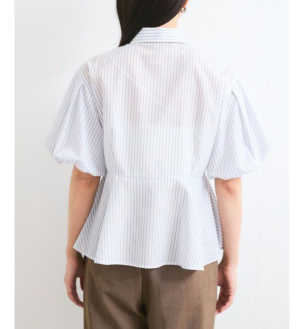 VIS「バルーンスリーブペプラムシャツ/通勤対応」|シャツ・ブラウス|