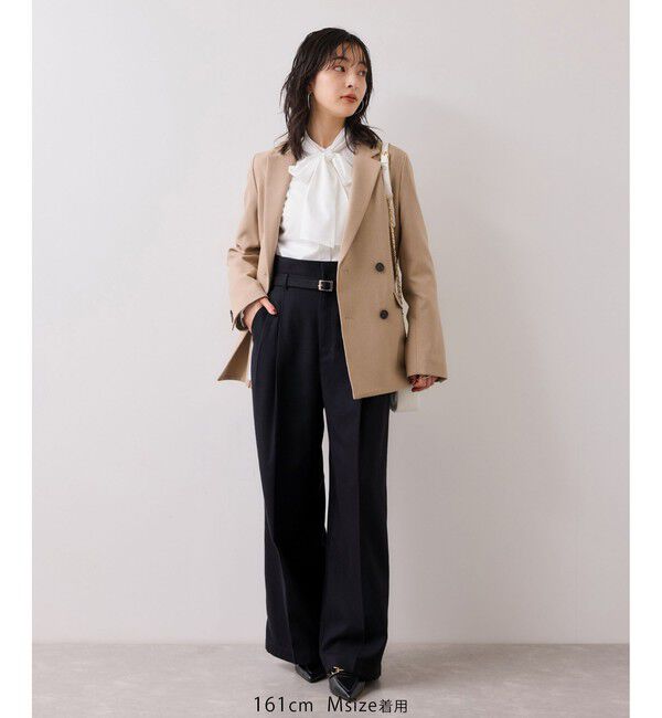 VIS「【美easy】ウーリッシュダブルブレストテーラードジャケット【セットアップ対応/洗える】」|テーラードジャケット|