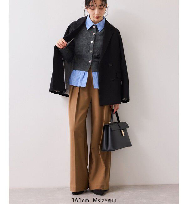 VIS「【美easy】ウーリッシュダブルブレストテーラードジャケット【セットアップ対応/洗える】」|テーラードジャケット|