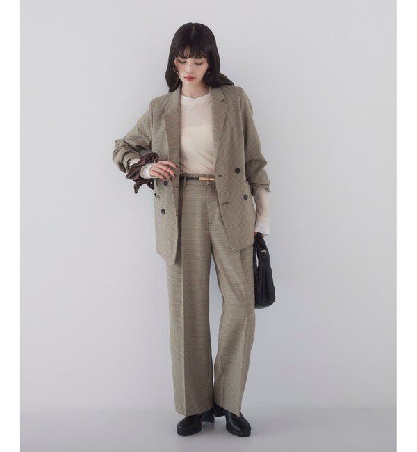 VIS「【美easy】ウーリッシュダブルブレストテーラードジャケット【セットアップ対応/洗える】」|テーラードジャケット|