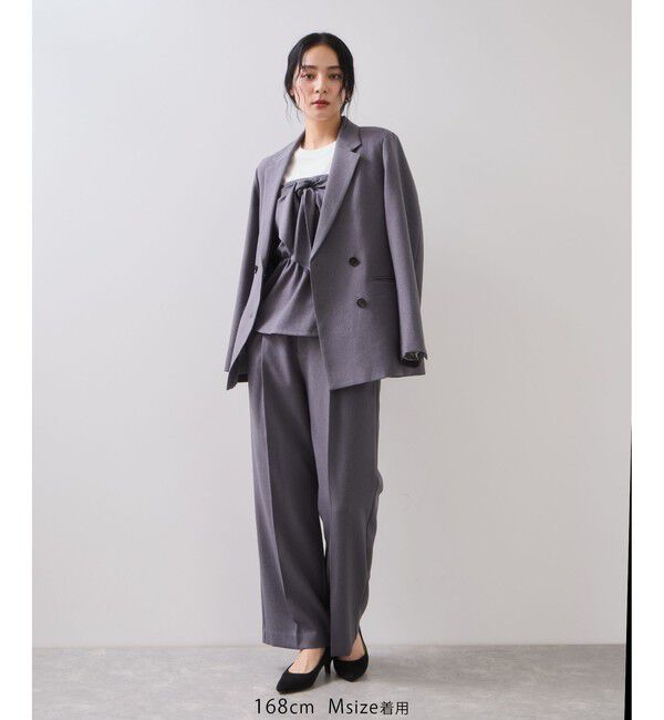 VIS「【美easy】ウーリッシュダブルブレストテーラードジャケット【セットアップ対応/洗える】」|テーラードジャケット|
