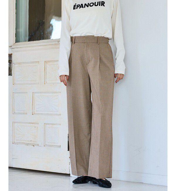 VIS「【美easy】ウーリッシュワンタックワイドパンツ【セットアップ対応/洗える】」|スラックス|