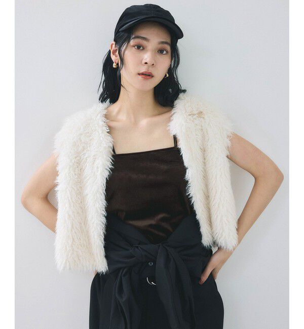 VIS「カップ付きベロアキャミソール」|キャミソール|