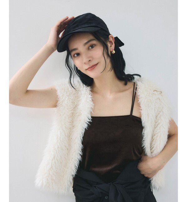 VIS「カップ付きベロアキャミソール」|キャミソール|