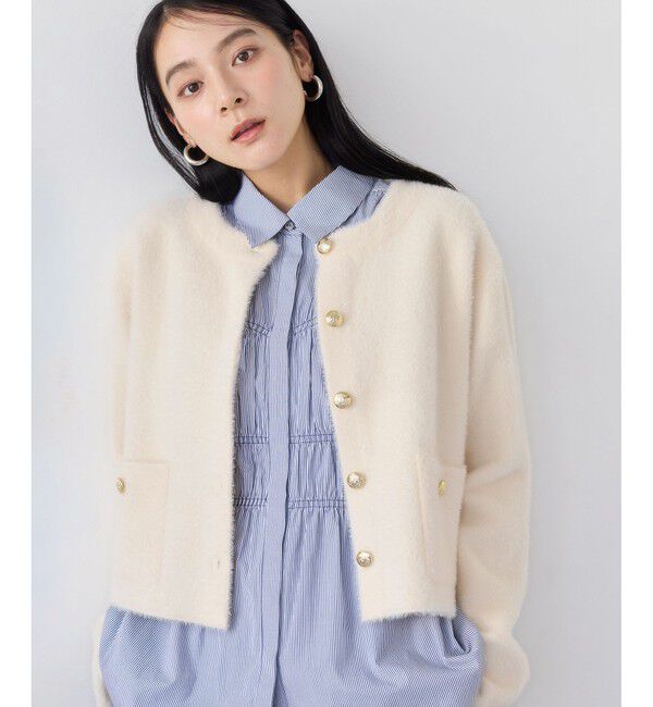 VIS「接結ミニフェザーニットジャケットカーディガン/一部WEB限定カラー」|カーディガン|