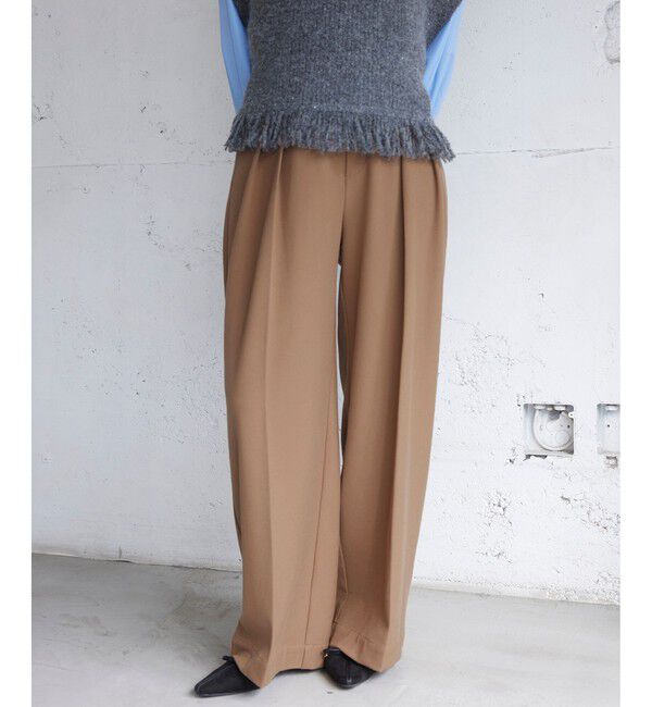 VIS「Hot Beautyツータックワイドパンツ/イージーケア」|チノ|