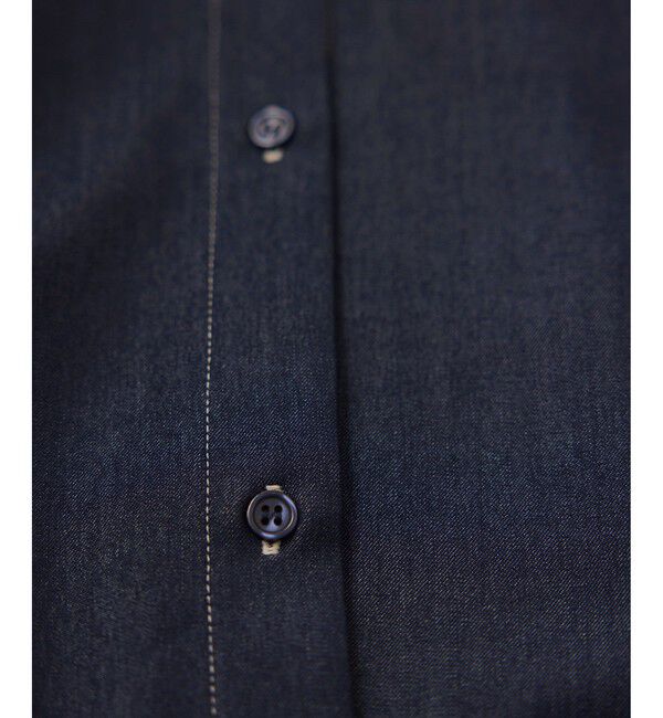 VIS「チェック＆デニムアソートボウタイリボン付きスタンドカラーシャツ」|シャツ・ブラウス|