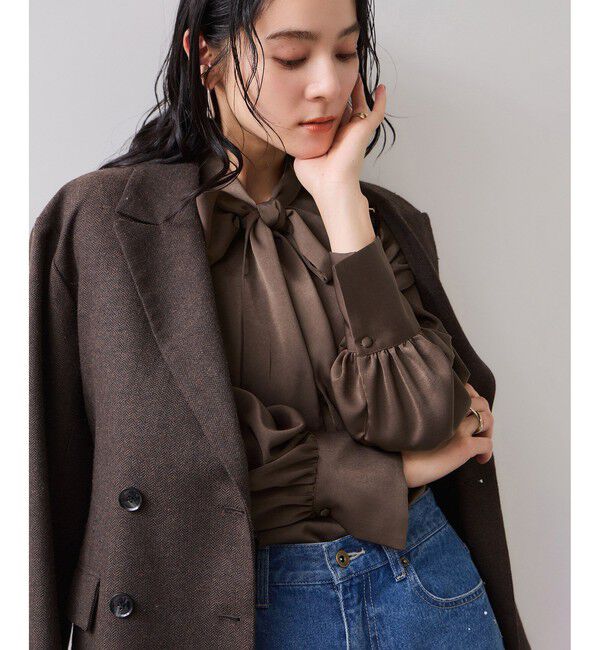 VIS「サテンボウタイブラウス」|シャツ・ブラウス|