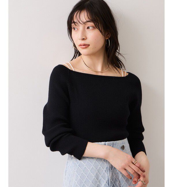 VIS「【美得】スクエアネックニットプルオーバー」|ニット・セーター|