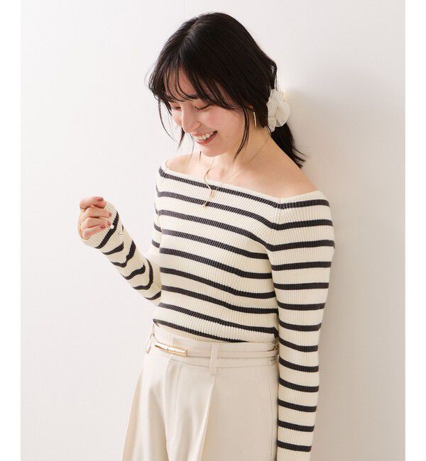 VIS「【美得】スクエアネックニットプルオーバー」|ニット・セーター|