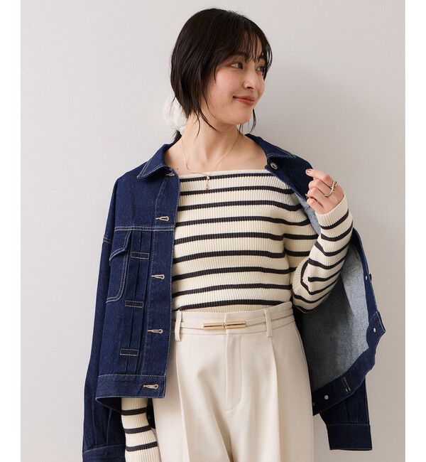 VIS「【美得】スクエアネックニットプルオーバー」|ニット・セーター|