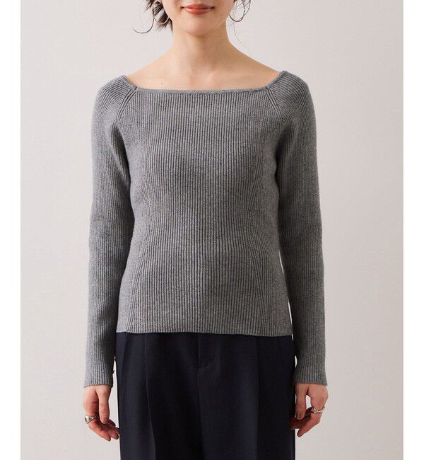 VIS「【美得】スクエアネックニットプルオーバー」|ニット・セーター|