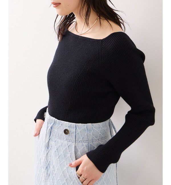 VIS「【美得】スクエアネックニットプルオーバー」|ニット・セーター|