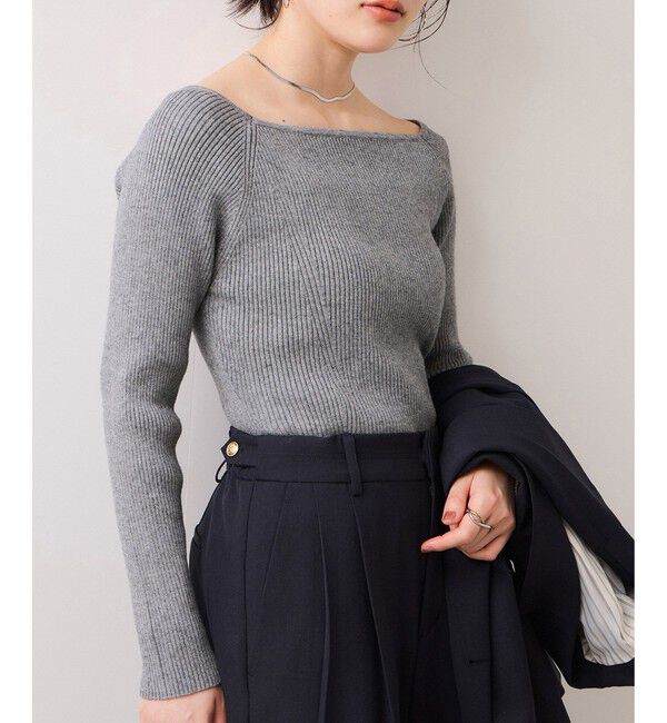 VIS「【美得】スクエアネックニットプルオーバー」|ニット・セーター|