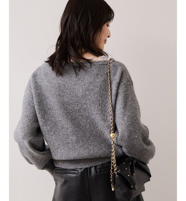 VIS「Vネックレースニットプルオーバー」|ニット・セーター|