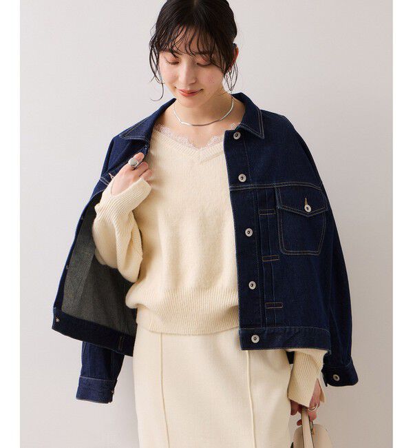 VIS「Vネックレースニットプルオーバー」|ニット・セーター|