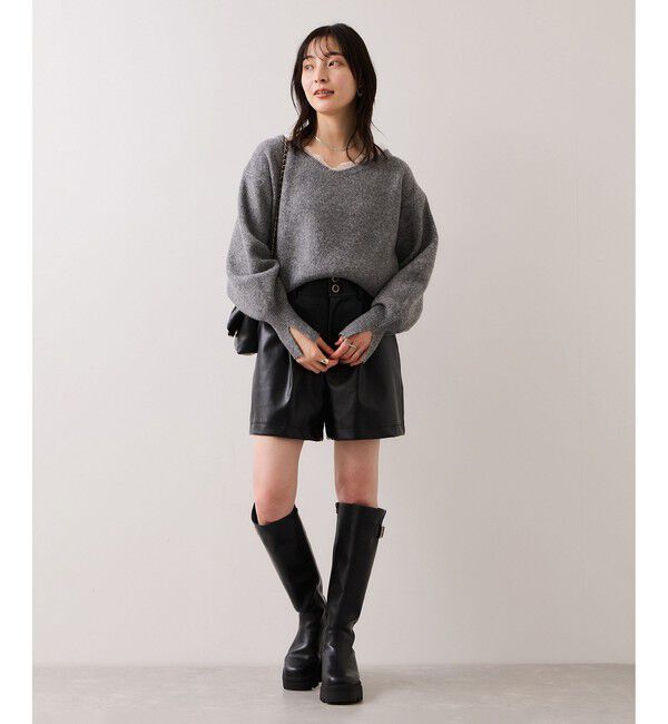 VIS「Vネックレースニットプルオーバー」|ニット・セーター|