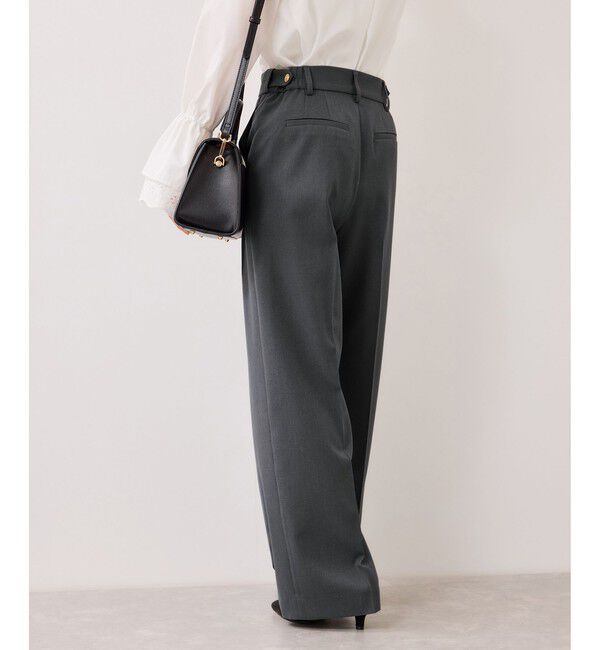 VIS「【美easy】コンフォートストレートワイドパンツ/イージーケア・UVケア・セットアップ対応」|チノ|