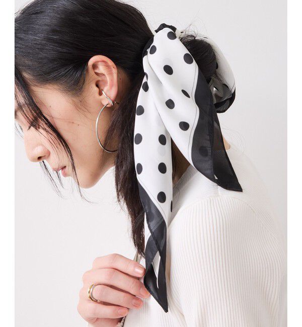VIS「ドット柄スカーフ 70&times;70cm」|バンダナ・スカーフ|