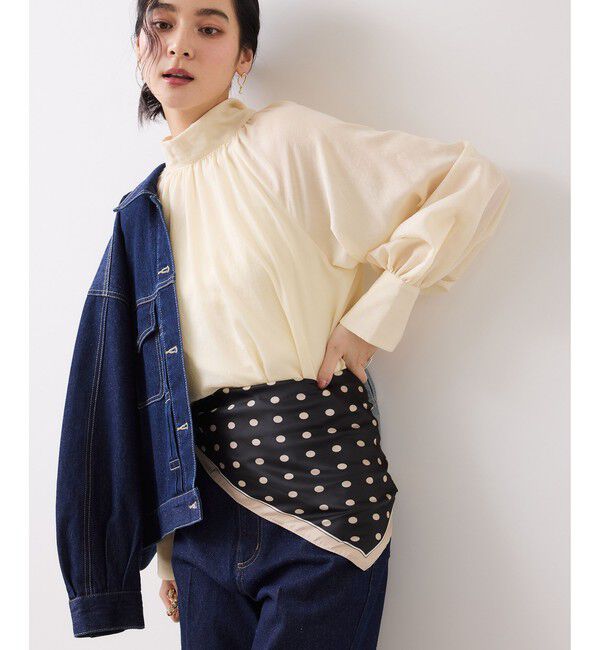 VIS「ドット柄スカーフ 70&times;70cm」|バンダナ・スカーフ|