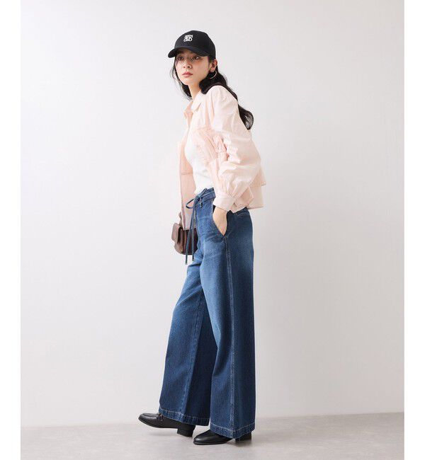 VIS「ベルト付きワイドシルエットデニムパンツ」|デニム|