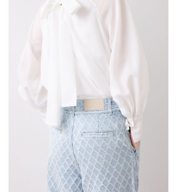 VIS「ベルト付きワイドシルエットデニムパンツ」|デニム|