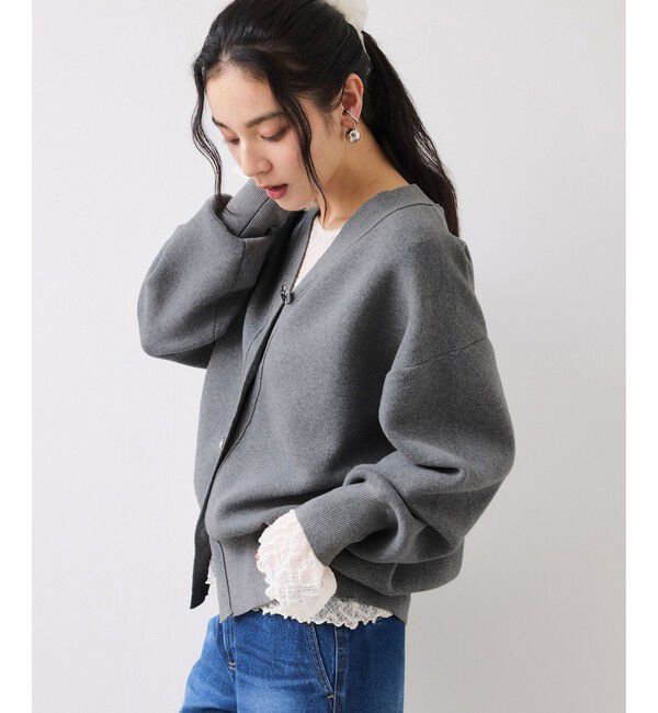 VIS「釦アクセントコクーンカーディガン」|カーディガン|