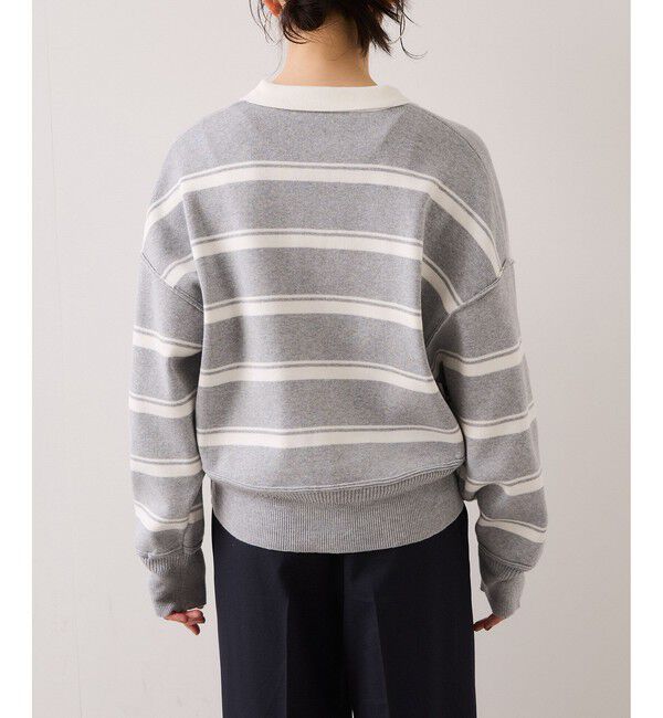 VIS「ワンポイント刺繍ポロニットプルオーバー」|ニット・セーター|