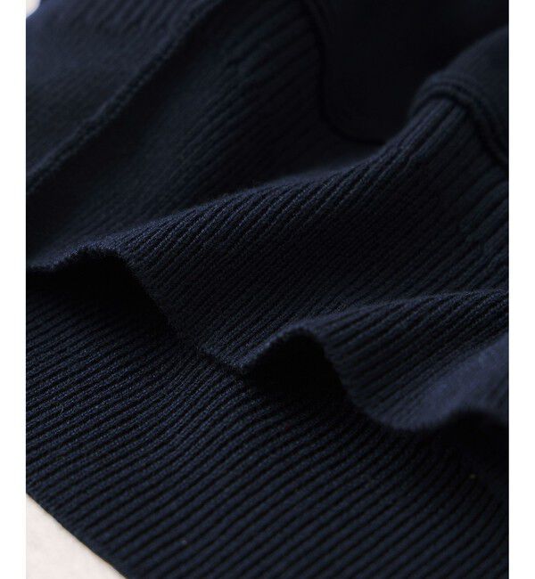 VIS「ワンポイント刺繍ポロニットプルオーバー」|ニット・セーター|