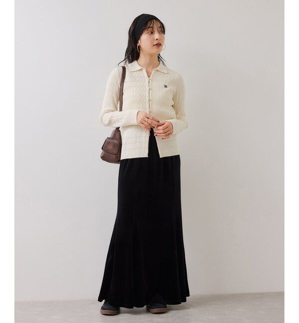 VIS「ポロ衿ケーブルカーディガン」|カーディガン|