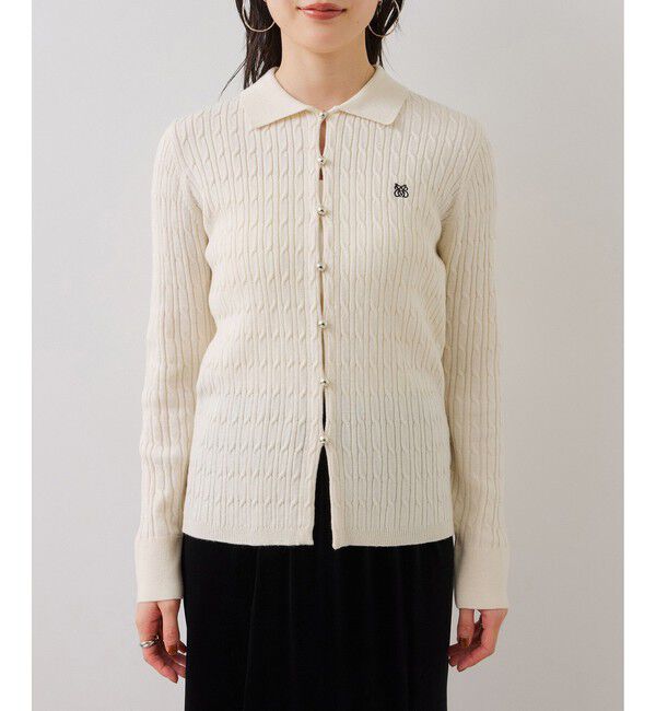 VIS「ポロ衿ケーブルカーディガン」|カーディガン|