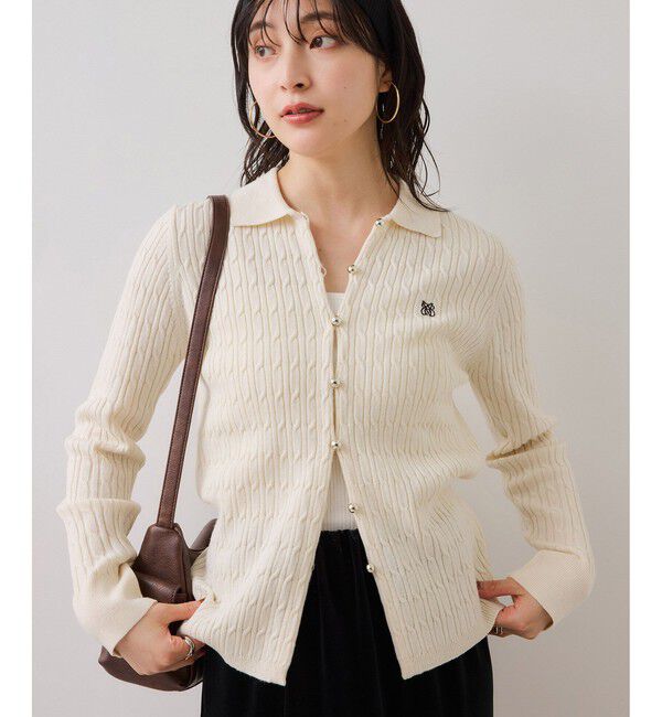 VIS「ポロ衿ケーブルカーディガン」|カーディガン|