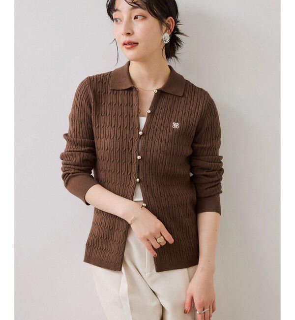 VIS「ポロ衿ケーブルカーディガン」|カーディガン|