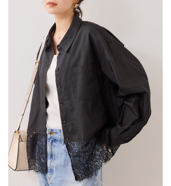 VIS「裾レースドッキングシャツ」|シャツ・ブラウス|