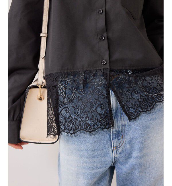 VIS「裾レースドッキングシャツ」|シャツ・ブラウス|