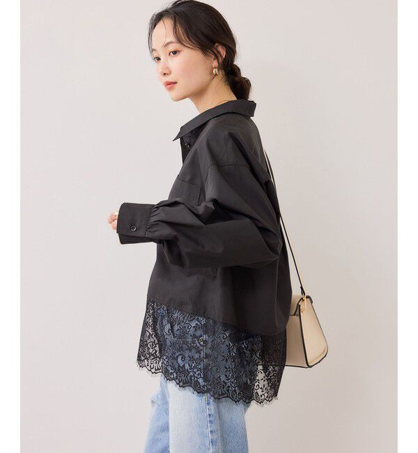 VIS「裾レースドッキングシャツ」|シャツ・ブラウス|