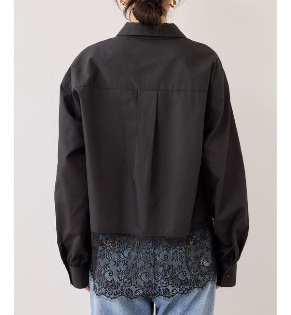 VIS「裾レースドッキングシャツ」|シャツ・ブラウス|