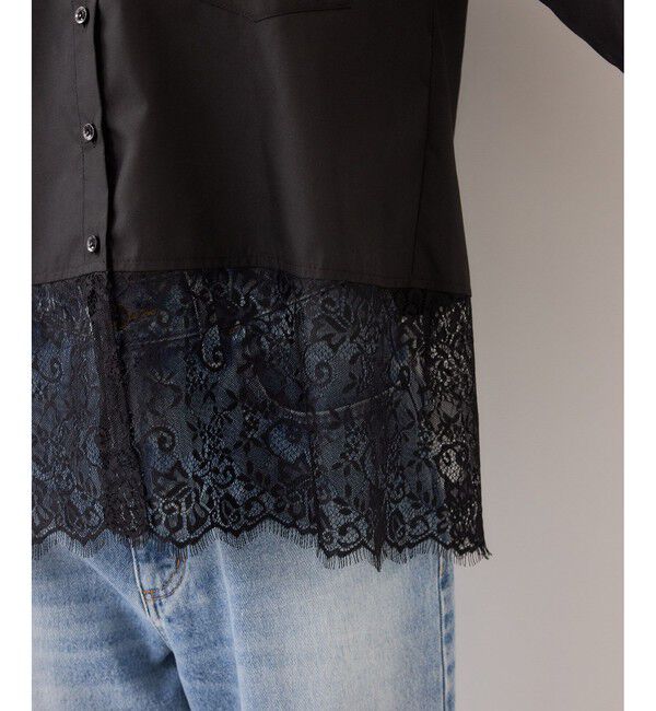 VIS「裾レースドッキングシャツ」|シャツ・ブラウス|