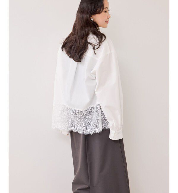 VIS「裾レースドッキングシャツ」|シャツ・ブラウス|