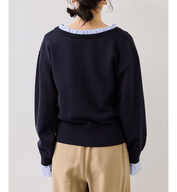 VIS「フリルドッキングニットプルオーバー」|ニット・セーター|