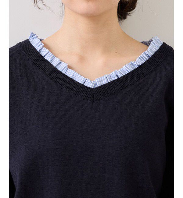 VIS「フリルドッキングニットプルオーバー」|ニット・セーター|