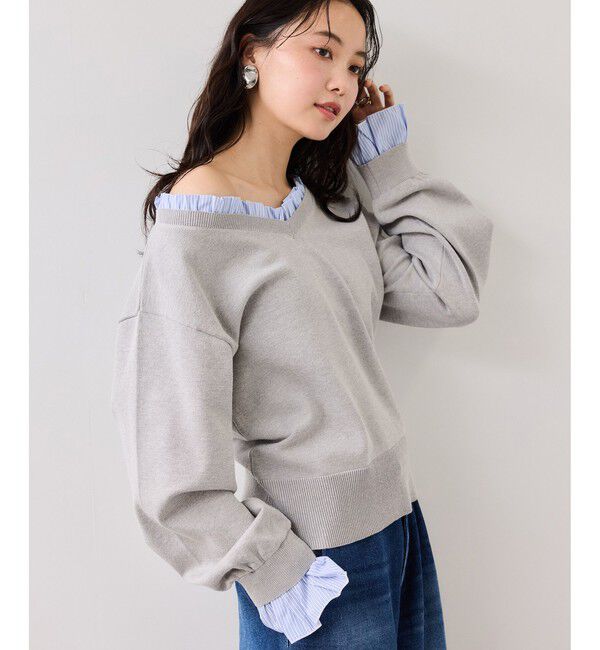 VIS「フリルドッキングニットプルオーバー」|ニット・セーター|