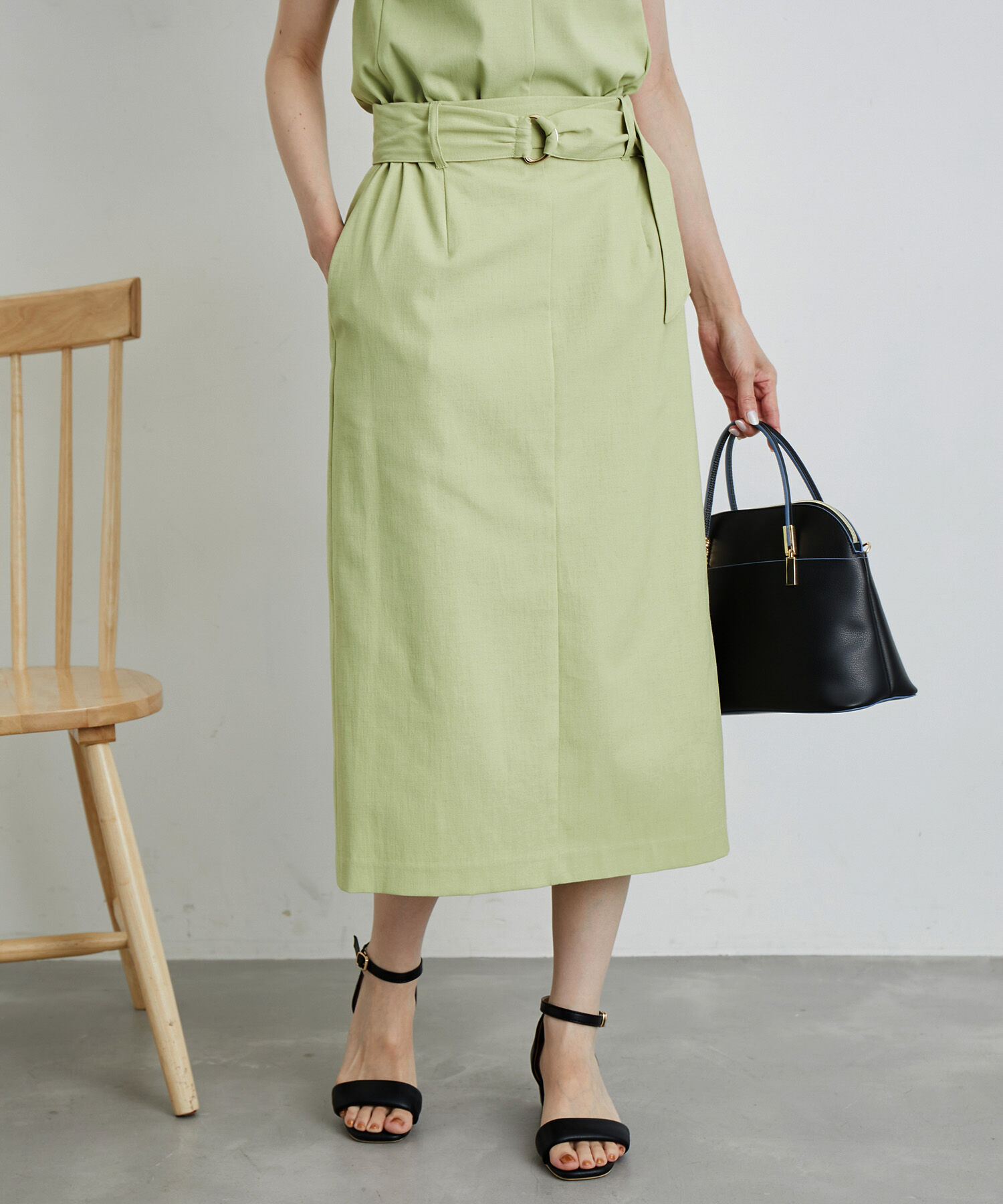 Rope&rsquo;Picnic「洗える/2WAY・セットアップ対応/ウエストベルトストレートスカート」|スカート|