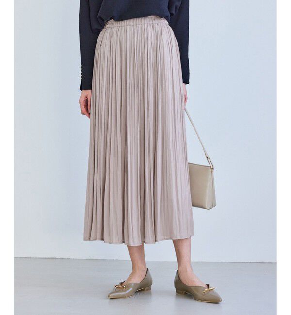 Rope&rsquo;Picnic「着丈が選べるエアリープリーツスカート」|スカート|ピンク(63)