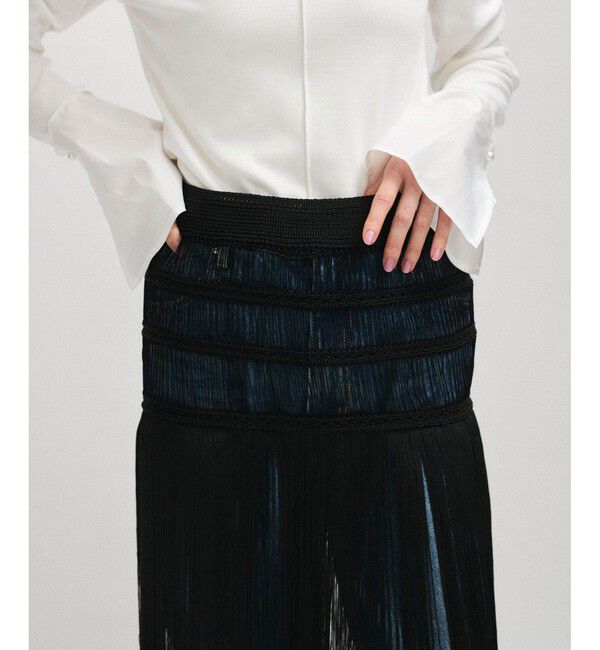 ADAM ET ROPE'「フリンジニットスカート」|スカート|