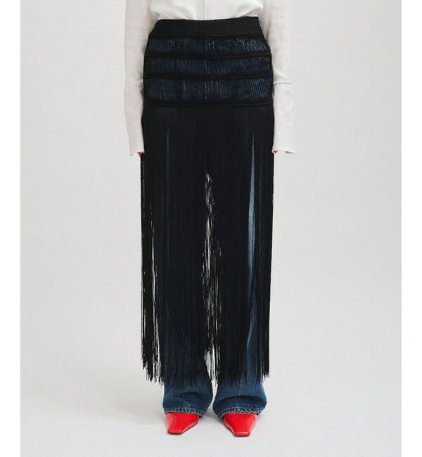 ADAM ET ROPE'「フリンジニットスカート」|スカート|